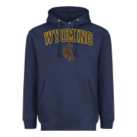 Navy Womens Wyoming Cowboys Apparel Fan Favorite Arch Heavyweight Hoodie - longCreatives