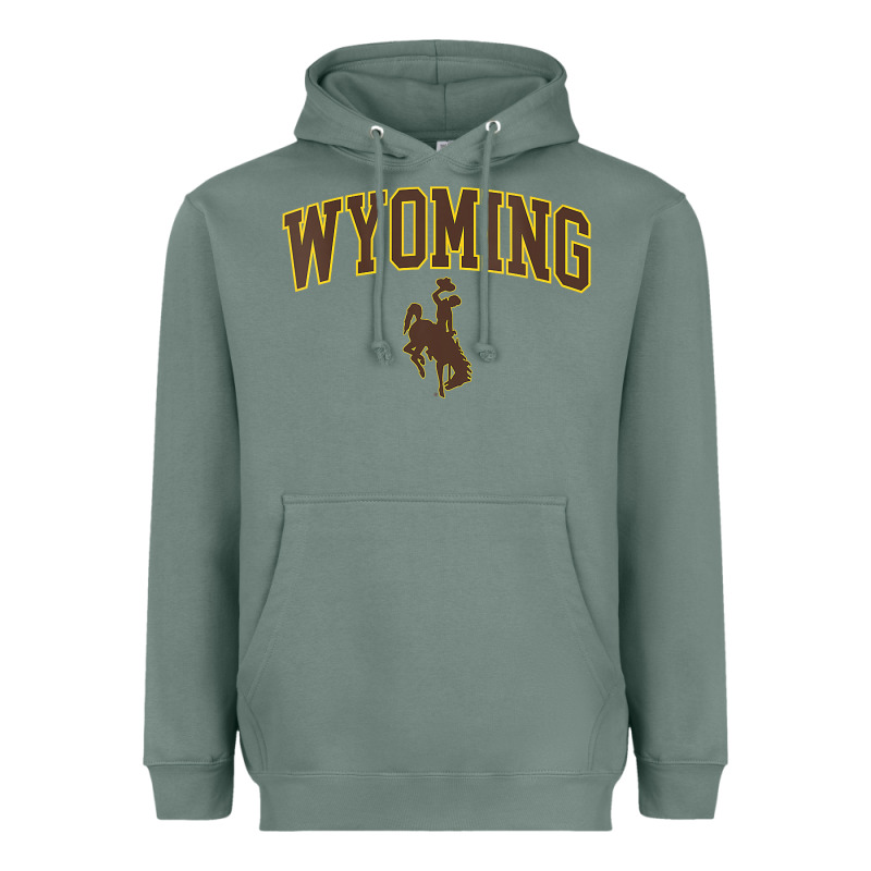 Womens Wyoming Cowboys Apparel Fan Favorite Arch Heavyweight Hoodie by longCreatives | Teevron