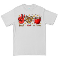 Dove Grey Peace love hot chocolate Premium Tee - NancyCooperArtShop