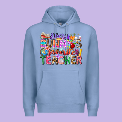 Every Bunny Favorite Teacher Easter Premium Hoodie Designed By Cowhidedigitalart
