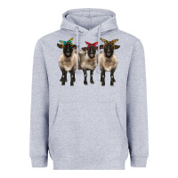 Heather Grey 3 sheeps suffolk ewe with bandana Heavyweight Hoodie - BarkalooDesign