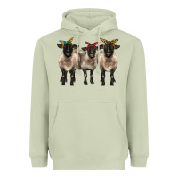 Matcha 3 sheeps suffolk ewe with bandana Heavyweight Hoodie - BarkalooDesign