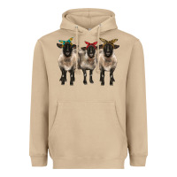 Mushroom 3 sheeps suffolk ewe with bandana Heavyweight Hoodie - BarkalooDesign