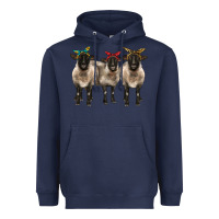 Navy 3 sheeps suffolk ewe with bandana Heavyweight Hoodie - BarkalooDesign