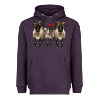 Plum 3 sheeps suffolk ewe with bandana Heavyweight Hoodie - BarkalooDesign