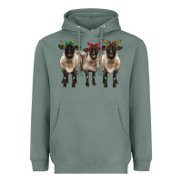 Sage 3 sheeps suffolk ewe with bandana Heavyweight Hoodie - BarkalooDesign