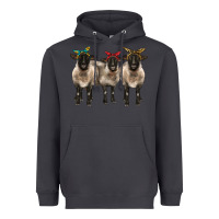 Smoke 3 sheeps suffolk ewe with bandana Heavyweight Hoodie - BarkalooDesign