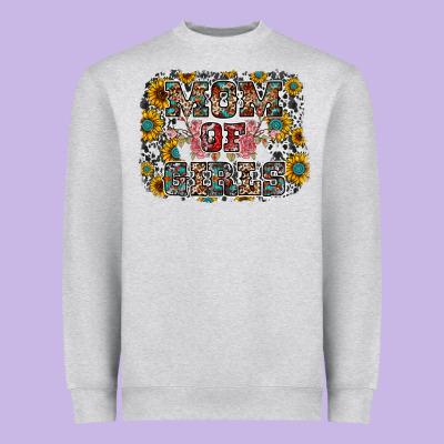 Mom Of Girls Heavyweight Sweatshirt Designed By Racoondesign