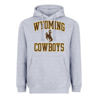 Heather Grey Wyoming Cowboys Men's Apparel Gameday Arch Over Cowboys Sweat Heavyweight Hoodie - longCreatives
