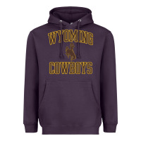 Plum Wyoming Cowboys Men's Apparel Gameday Arch Over Cowboys Sweat Heavyweight Hoodie - longCreatives