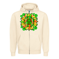Sandshell sunflower with st patricks smiley face and shamrock with glitter Zipper Hoodie - Artiststas