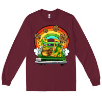 Burgundy St. Patrick's Day truck Long Sleeve Tee - OliviaCreatesArt