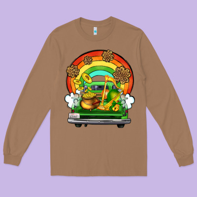 St. Patrick's Day Truck Long Sleeve Tee Designed By Oliviacreatesart