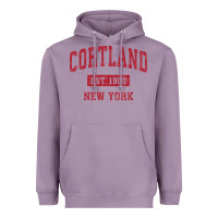 Lavender Cortland New York NY Vintage Sports Design Red Design Sweat Heavyweight Hoodie - longCreatives