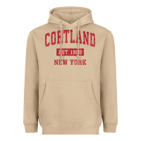 Mushroom Cortland New York NY Vintage Sports Design Red Design Sweat Heavyweight Hoodie - longCreatives