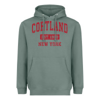 Sage Cortland New York NY Vintage Sports Design Red Design Sweat Heavyweight Hoodie - longCreatives