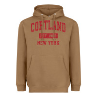 Toasted Coconut Cortland New York NY Vintage Sports Design Red Design Sweat Heavyweight Hoodie - longCreatives