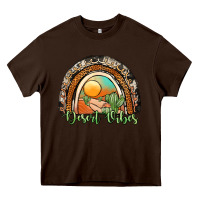 Chocolate Brown desert vibes rainbow Heavy Core Tee - JahusDesignShop