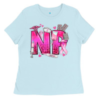 Baby Blue breast cancer np nurse practitioner Ladies Tee - texasbilliewilder