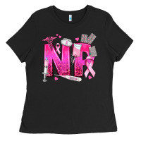 Black breast cancer np nurse practitioner Ladies Tee - texasbilliewilder