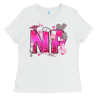 White breast cancer np nurse practitioner Ladies Tee - texasbilliewilder