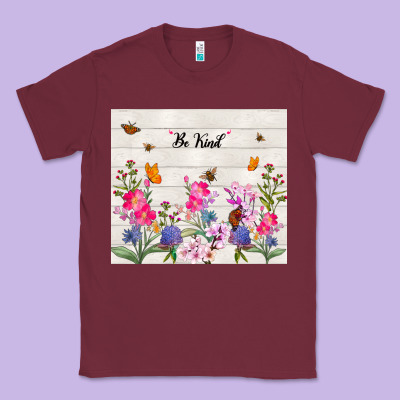 Be Kind Wildflower Classic Tee Designed By Tumblerdesignbyshophia