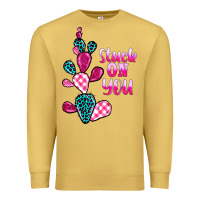 Antique Gold stuck on you cactus Premium Sweatshirt - BarkalooDesign
