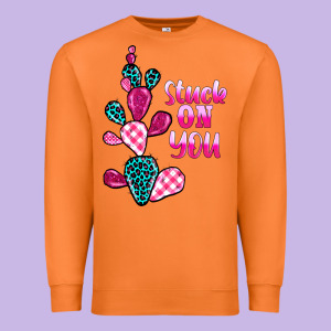 Stuck On You Cactus Premium Sweatshirt Designed By Barkaloodesign