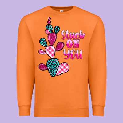 Stuck On You Cactus Premium Sweatshirt Designed By Barkaloodesign