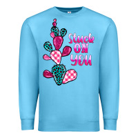 Ocean Blue stuck on you cactus Premium Sweatshirt - BarkalooDesign