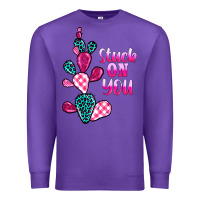 Purple stuck on you cactus Premium Sweatshirt - BarkalooDesign