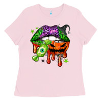 Bubblegum Pink Halloween lips Ladies Tee - NancyCooperArtShop