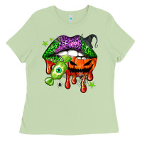 Matcha Halloween lips Ladies Tee - NancyCooperArtShop