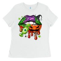 White Halloween lips Ladies Tee - NancyCooperArtShop