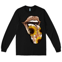 Black Leopard Sunflower Tongue Long Sleeve Tee - Jasminsmagicworld