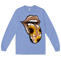 Colony Blue Leopard Sunflower Tongue Long Sleeve Tee - Jasminsmagicworld