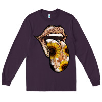 Plum Leopard Sunflower Tongue Long Sleeve Tee - Jasminsmagicworld