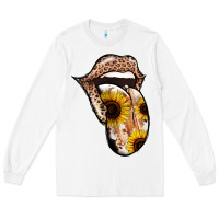 White Leopard Sunflower Tongue Long Sleeve Tee - Jasminsmagicworld
