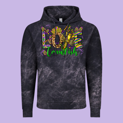 Love Crawfish Mardi Gras Olivia Vintage Hoodie Designed By Oliviacreatesart