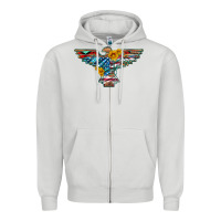Dove Grey thunderbird with usa flag and sunflowers Zipper Hoodie - Artiststas