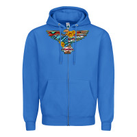 True Royal thunderbird with usa flag and sunflowers Zipper Hoodie - Artiststas