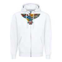 White thunderbird with usa flag and sunflowers Zipper Hoodie - Artiststas