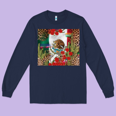 Mexico Flag Long Sleeve Tee Designed By Fadigitalartstudio