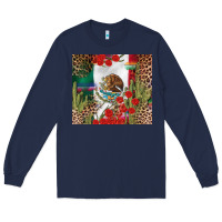 Navy Mexico flag Long Sleeve Tee - FaDigitalArtStudio