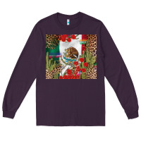 Plum Mexico flag Long Sleeve Tee - FaDigitalArtStudio