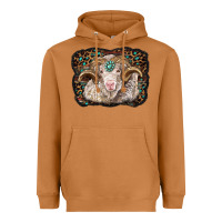 Meerkat merino ram with leopard background Heavyweight Hoodie - BarkalooDesign