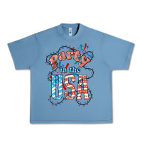 Pebble Blue Party in the USA 4th of july Urban Heavy Tee - HowdyJamesFarm