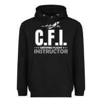 Black CFI CFI Certified Flight Pilot Gift CFI Flying Instructor Heavyweight Hoodie - longCreatives