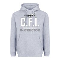 Heather Grey CFI CFI Certified Flight Pilot Gift CFI Flying Instructor Heavyweight Hoodie - longCreatives