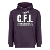 Plum CFI CFI Certified Flight Pilot Gift CFI Flying Instructor Heavyweight Hoodie - longCreatives